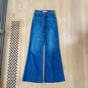 MOTHER jeans SUPERIOR "The Hustler Roller Heel Fray" "Perfect Drug" size 24 blue